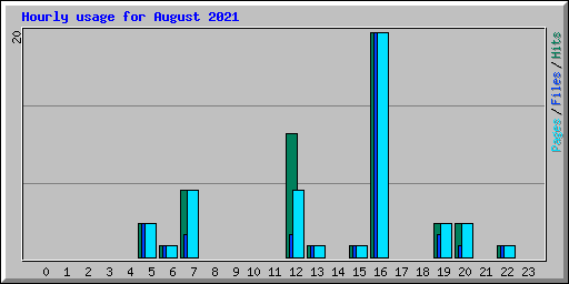 Hourly usage for August 2021