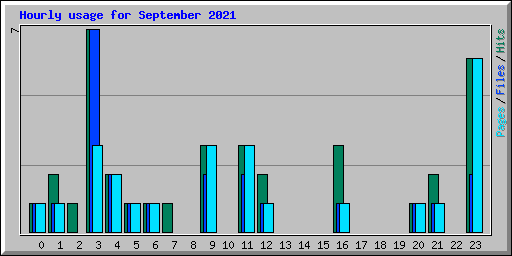 Hourly usage for September 2021