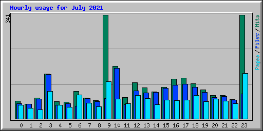 Hourly usage for July 2021