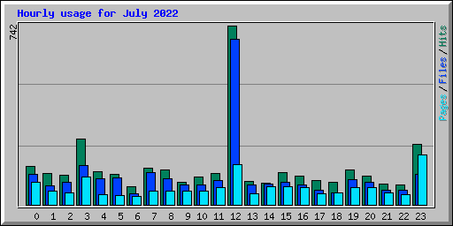 Hourly usage for July 2022